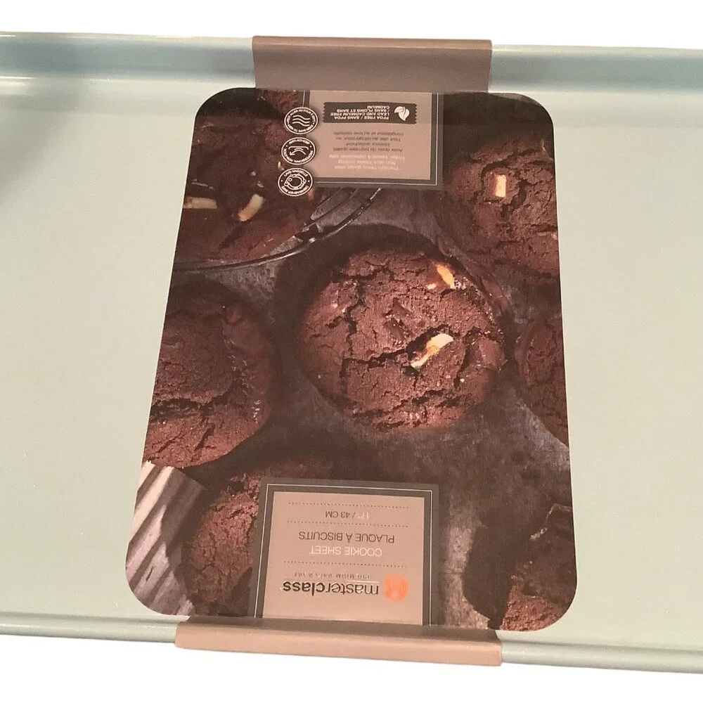 MasterClass Cookie Sheet Baking Tray Non-Stick Heavy Duty 17 In Aqua‎ Finish